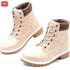 Waterproof Ankle Boots with Fur Lining Non-Slip Sole for Winter Hiking Work